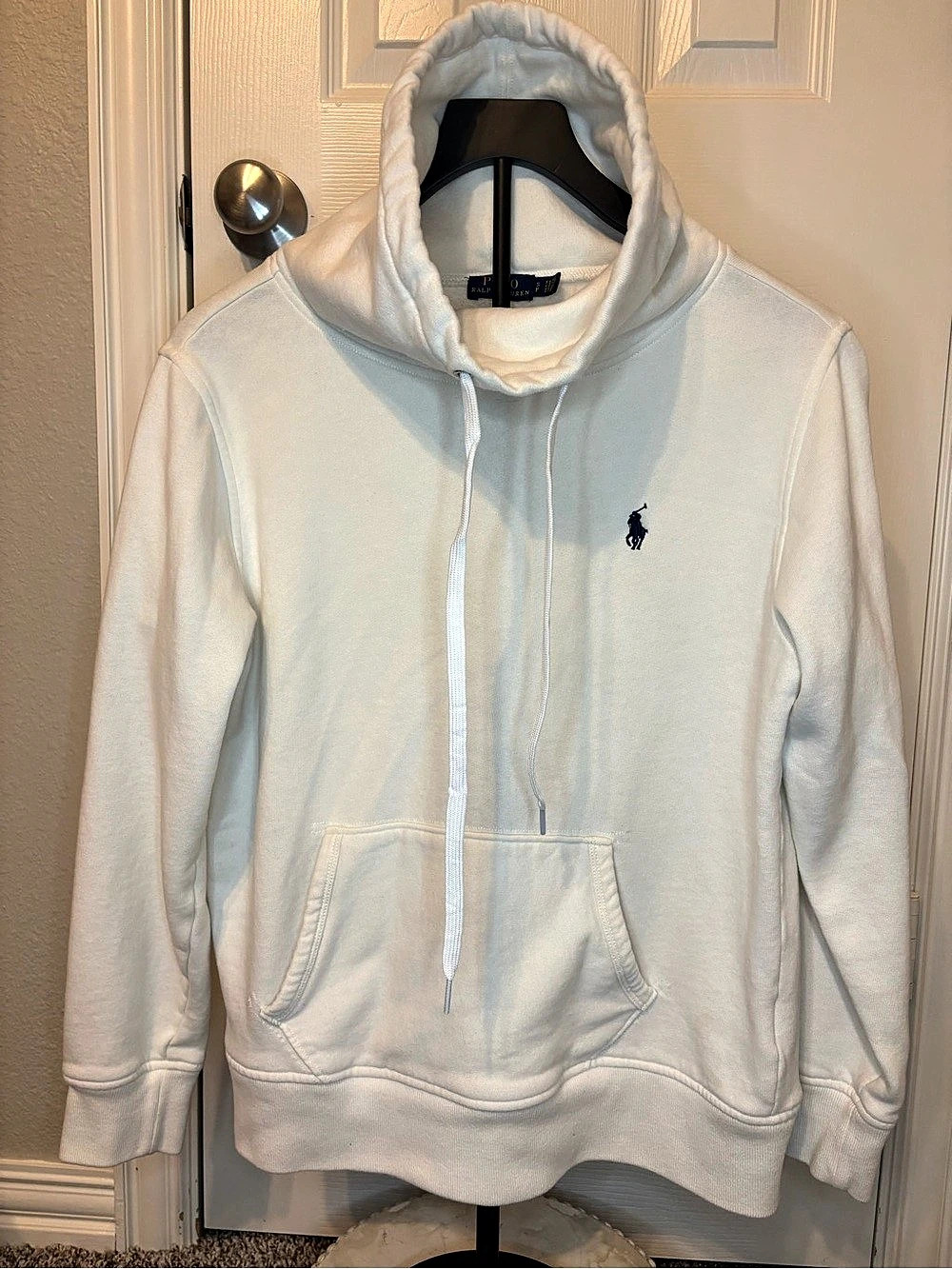 Polo Ralph Lauren Fleece Pullover Hoodie White Size Small